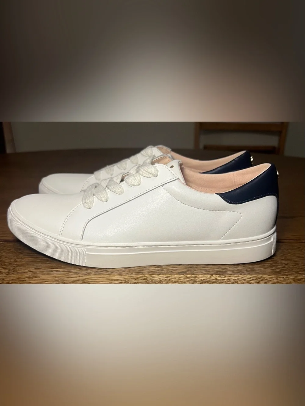 Kate Spade Alanna Action Leather Ladies Sneakers SZ. 10 White/Blue - Picture 4 of 10